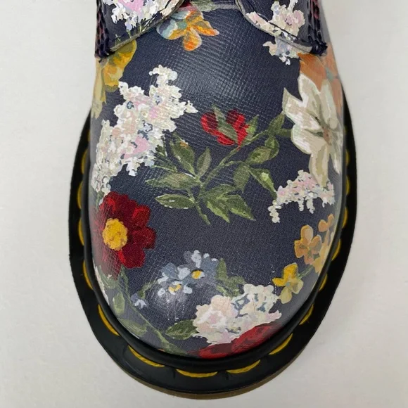 Dr. Martens 1460 Pascal Darcy Floral Print Navy Blue Leather Boho Boots UK 4 - Picture 9 of 17